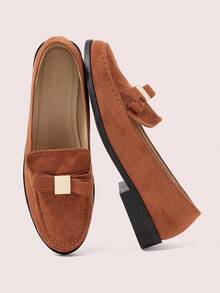 CUCCOO DOLLMOD Ladies Fashion Diamond Belt Casual Flat Shoes - Brown - View 1