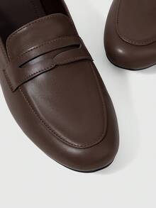 Sleekvia Women Shoes Spring And Summer New Round Toe Flat Bottom Brown Mule Women's Shoes Daily Versatile Commuter Semi-Drag Lazy Shoes Flat Bottom Women's Shoes - Coffee Brown - View 4