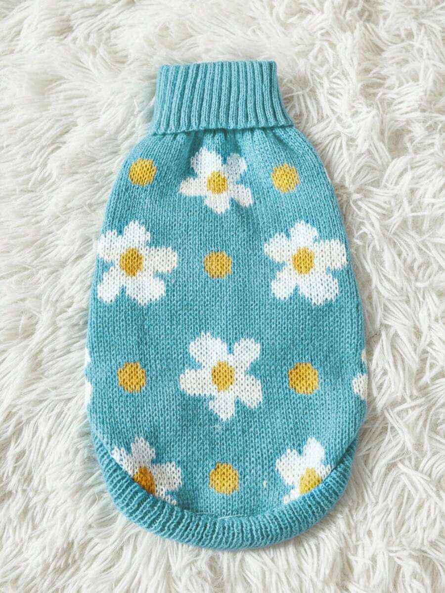 PETSIN 1 件圣诞节节日雏菊宠物毛衣冬季加厚保暖宠物衣服 - 彩色 - 查看 1