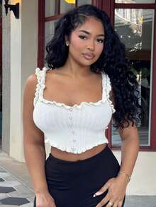 Alexandranx Women's Romantic Casual Knit Top For Vacation,Going Out Top - Apricot - View 4