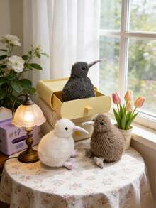 MINKOJA 7.8 Inch Kiwi Bird Plush Doll-Vivid Kiwi Plush Doll With Bird Look And Soft Touch, Available In Brown/Gray/White-Perfect Birthday Gift For Teenagers And Adults, Tabletop Bed Collection For Bird Lovers - Multicolor - View 6
