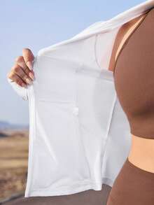 OutZeal 女士防晒夹克 白色 日常休闲 防紫外线 修身网眼拼接 拉链户外上衣 - 白色 - 查看 10