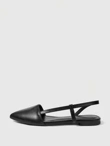 Sleekvia Women's Pointed Toe Casual Commuting Versatile Flat Shoes - Black - View 2