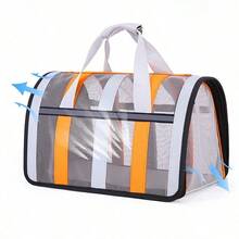 Bolsa transportadora plegable para gatos/perros pequeños, de gran capacidad y transpirable, adecuada para todas las estaciones, bolsa de transporte para gatos - Naranja - Ver 6