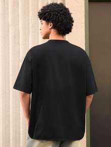 Open Phase 男士新款嘻哈时尚美元印花T恤 - 黑色 - 查看 2