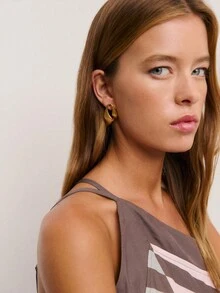 Nöista Striped Halter Top With Adjustable Silver Straps And A Back Tie With Bow Closure For A Customizable Fit. Spring, Summer, Woman. - Olive Green - View 6