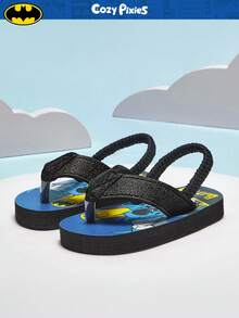 BATMAN X Cozy Pixies 1 Pair Summer Casual All-Match Cute Funny Beach Holiday Flat Sandals For Toddler Boys - Black - View 4