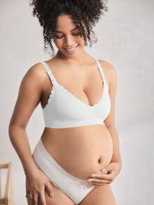Moonlight&Mama Women's Popular Minimalist Solid Color Comfortable High Cost-Effective High Quality Portable Maternity Bra, 1pc - White - View 5