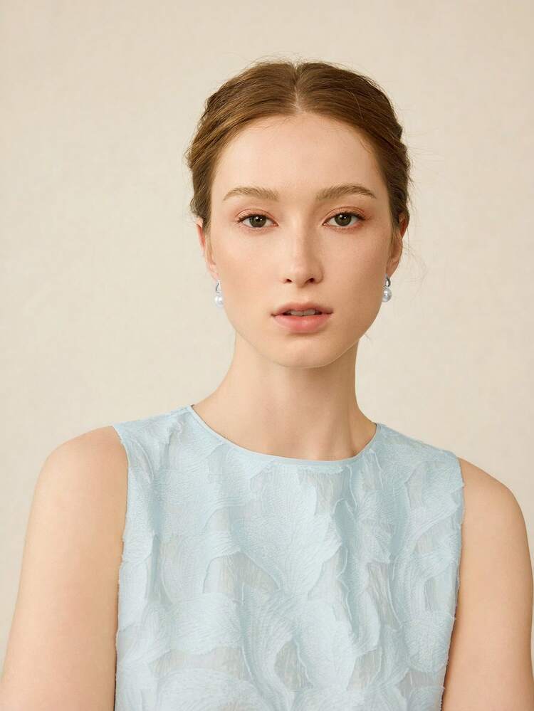 PRE PEARL WITH DIAMOND GEOMETRIC EARRINGS