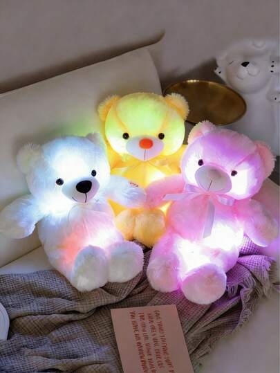 POKOJA LAND Gấu bông ma thuật phát sáng 30cm: Mềm mại, ấm áp và là món quà hoàn hảo cho mọi dịp lễ - Thêm ánh sáng màu sắc quyến rũ, thú nhồi bông hình gấu Teddy, búp bê phát sáng trong bóng tối, quà tặng sinh nhật cho trẻ em, quà tặng kỷ niệm cho bé gái, trang trí lễ hội.