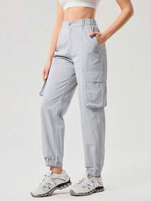 OutZeal Women Outdoor Pants Hiking Camping Water-Resistant Cargo Pocket Jogger Pants - Light Grey - View 9