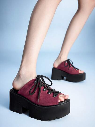 Sugerpunk Sandalias de cuña con plataforma, estilo punk y Y2K, de uso casual y urbano, con diseño calado, remaches y cordones, de estilo gótico y retro romano, con tacón grueso y punta abierta, cómodas y fáciles de poner, para fiestas, discotecas y festivales