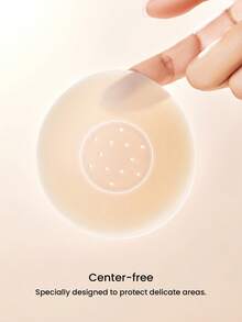 LUVLETTE Reusable Not Sticky Self-Adhesive No-Show Silicone Light Nude Nipple Covers-No Glue In The Middle-Vanilla - Vanilla - View 6