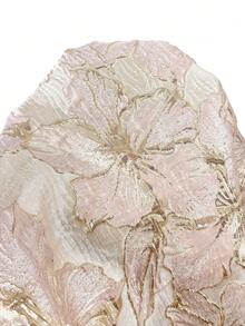 SHEIN Lady Women's Textured Floral Midi Dress - Pink - View 8