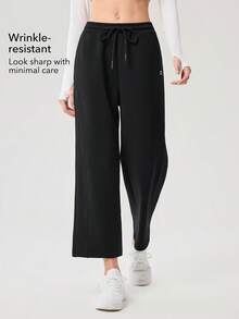 OutZeal 女士运动黑色裤子，日常休闲柔软款，高腰阔腿，运动下装。 - 黑色 - 查看 4