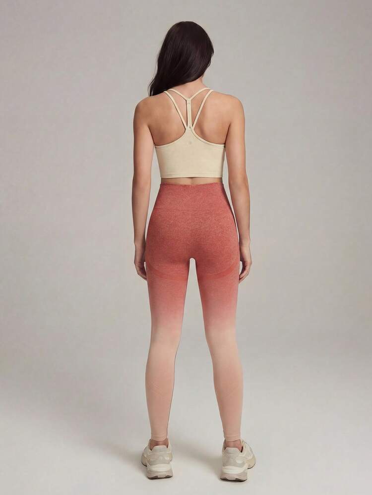 Ombre Seamless Dye Leggings, Yoga Wear, Running Sports T-Shirt, Slimming & Elegant