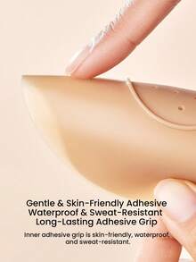 LUVLETTE Plus 可重复使用不粘性自粘隐形裸色硅胶乳贴 - 中间无胶 - 肉桂色 - 杏色 - 查看 4