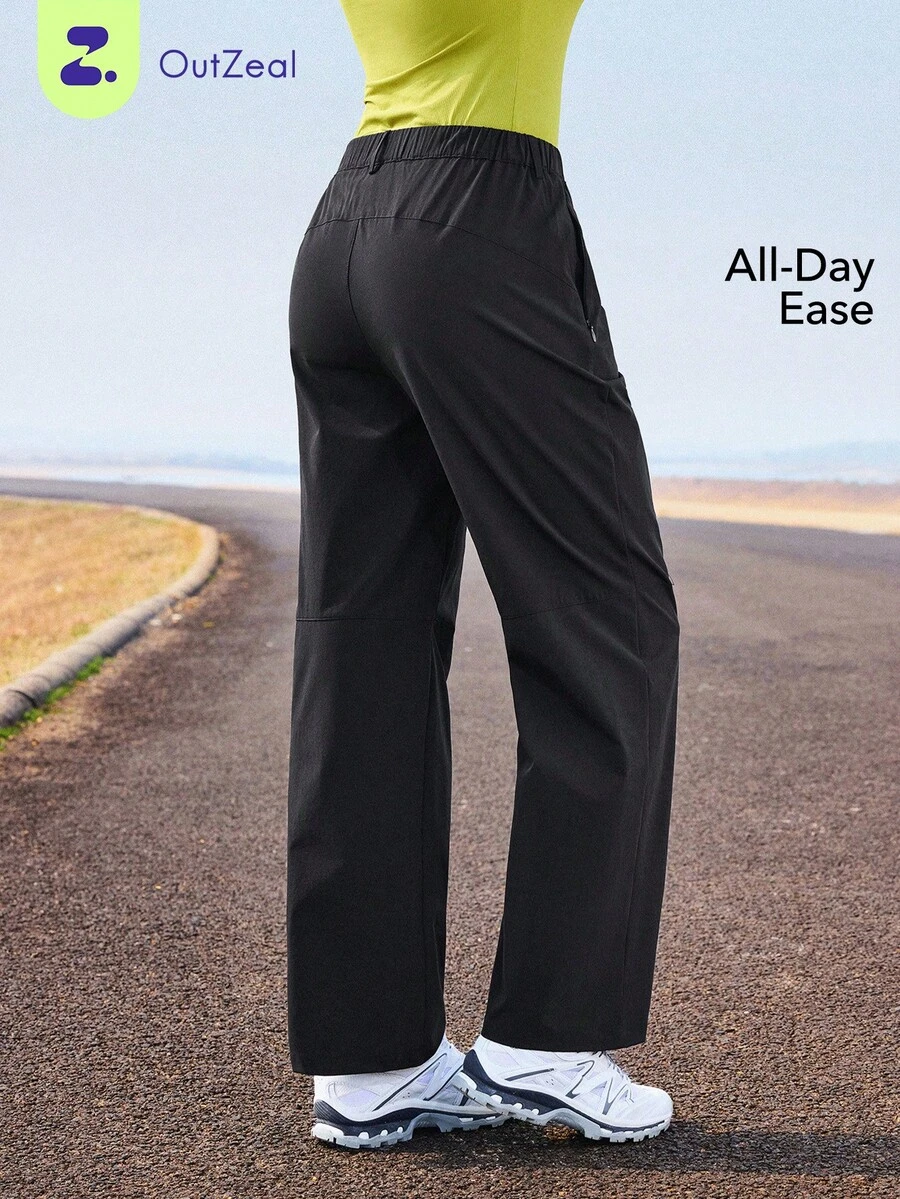 OutZeal 女士户外裤 黑色 健身骑行 速干吸湿徒步裤 - 黑色 - 查看 1
