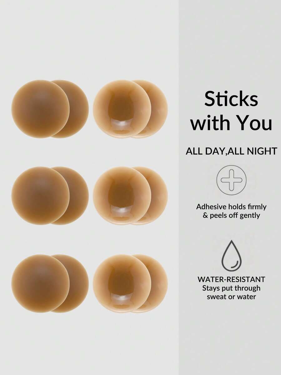 SHAPORA 3 pares de sujetadores adhesivos para mujer - Café integral - Ver 1