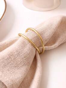 2/24 piezas Anillos de servilleta de metal en espiral, perfectos para decoraciones de mesa, bodas, fiestas y banquetes (Dorado mate). - Dorado - Ver 4