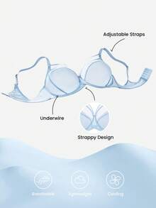 LUVLETTE Bra Minimizer Dream Curve Air Blue Tanpa Lapisan, Cakupan Penuh, Penopang Samping, Jaring Berudara, Nyaman dan Ringan - Baby Blue - View 6