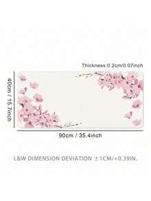 大型粉色桃花鼠标垫，游戏桌垫，大号键盘垫，可水洗，橡胶防滑底，缝边，礼品鼠标垫，桌面保护垫，学习垫，多种尺寸可选，电脑键盘垫，笔记本电脑垫，办公桌配件，办公用品，办公桌配件，鼠标垫，桌面鼠标垫 - 粉紅色桃花 - 查看 12