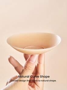 LUVLETTE Plus 可重复使用不粘性自粘隐形裸色硅胶乳贴 - 中间无胶 - 肉桂色 - 杏色 - 查看 6