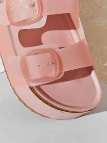 SHUZIA Dép xỏ ngón đế xuồng đế xuồng mới dành cho nữ, dép xỏ ngón Birkenstocks thoải mái, tối giản, phong cách thường ngày, không quai hậu - Màu be - Xem 6