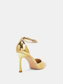 Glitzique Fall/Winter Elegant Fashion High Heel Pointed Toe Hollow Strap Work Shoes,Party,Stiletto Heels - Gold - View 6