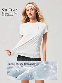 OutZeal 女士运动T恤 夏季日常休闲凉爽网眼设计上衣 - 白色 - 查看 2