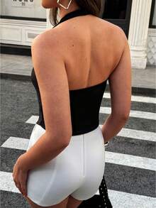 Avenya 女士深U领铆钉吊带背心 - 黑色 - 查看 4