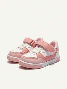 Cozy Pixies Spring/Summer , Fashionable And Versatile, Fun And Cute, Contrasting Colors,Girls' Soft-Soled Flat-Soled Baby Sneakers, College-Style Basic - Pink - View 7