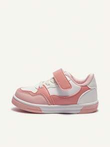 Cozy Pixies Spring/Summer , Fashionable And Versatile, Fun And Cute, Contrasting Colors,Girls' Soft-Soled Flat-Soled Baby Sneakers, College-Style Basic - Pink - View 3