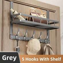 Over-The-Door Hook, Extended Arm Design, Convenient For Women, Can Be Used To Hang Clothes, Sturdy , Can Store Towels, Jackets, Bags, Bathrobes, Etc., Can Also Be Used For Bathroom Items And Towel Rack Storage. Room Decor, Gift Exchange Bathroom Accessories - Multicolor - View 12
