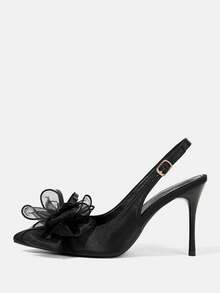 CUCCOO HITCHD Women's Pointed Toe Buckle Design Fashionable High Heels, Versatile For Daily Wear Wedding Shoes Spring Shoes Bride Shoes - Black D - View 2
