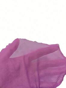 Rafferiza 女士优雅蕾丝拼接V领开衩修身鱼尾连衣裙 - 紫色 - 查看 3