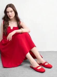 CUCCOO BIZCHIC Women's Fashionable Flat Red Sandals - Red - View 6