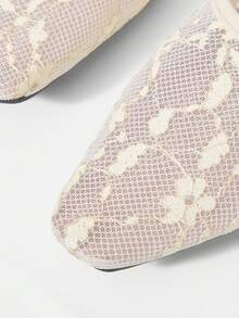 Mnmlis Women's Square Toe Fashion High Heel Mules - Apricot - View 4