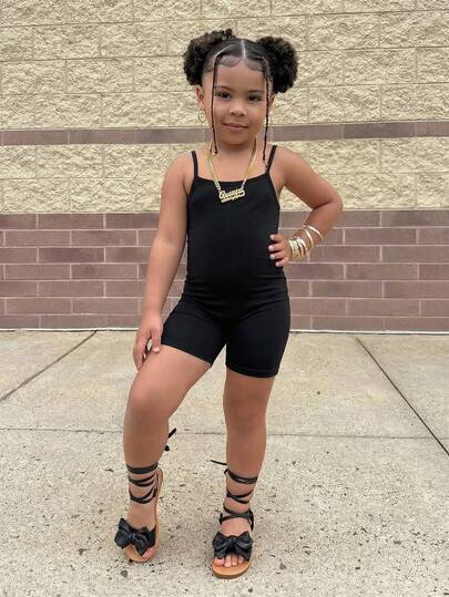 SHEIN Young Girl Casual Street Fashion Leopard Print Jumpsuit