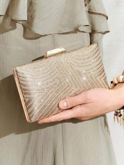 SHECARRY Bolso cuadrado mini con brillantes, radiante, elegante y refinado, adecuado para cenas, fiestas y otras ocasiones, el regalo perfecto para mujeres y la opción ideal para el Día de San Valentín. Este bolso es exquisito y compacto, decorado con rhinestones, ideal para fiestas, bodas, bailes, cenas y talla grande