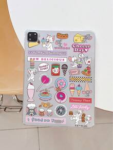 TOM & JERRY X SHEIN Ốp lưng máy tính bảng trong suốt chủ đề Mèo và Chuột Tom và Jerry, hình dán hoạt hình dễ thương, chống sốc và chống trầy xước, dành cho thế hệ thứ 11. - Trong sáng - Xem 4