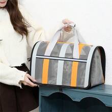Bolsa transportadora plegable para gatos/perros pequeños, de gran capacidad y transpirable, adecuada para todas las estaciones, bolsa de transporte para gatos - Naranja - Ver 2