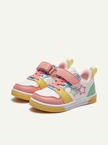 Cozy Pixies Spring/ Summer Fashion Versatile Fun Cute Contrasting Colors Colorful Color Matching Star Embroidery Baby Sneakers College Style Outdoor Play - Multicolor - View 2