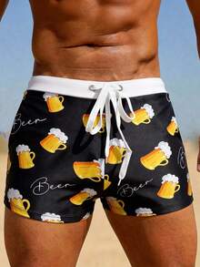 Manfinity Swimmode Quần bơi nam in hình bia, quần bơi mùa hè, quần bơi phong cách nghỉ mát cho nam, quần short đi biển cho nam, đồ đi biển cho nam, đồ bơi phong cách dễ thương, quần bơi ngoài trời thoải mái, quần bơi kiểu Hawaii, quần bơi nam in hình bia ngộ nghĩnh, quần bơi nam in hình bia, quần bơi nam in hình bia ngộ nghĩnh mùa hè. - Nhiều màu - Xem 4