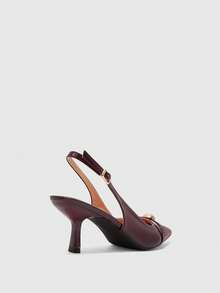 CUCCOO BIZCHIC Elegant Burgundy Pointed Toe High Heel Pumps For Commuting - Burgundy - View 3