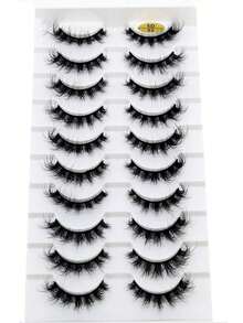 HBZGTLAD 10 Pairs Crisscross Extra Long Lashes, Natural-Looking False Eyelashes, Large Tiered Box, 3D Faux Mink Lashes, Eyelash Extension - Black - View 5