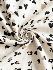 SHEIN LUNE Women's Casual Leopard Print Patchwork Long Sleeve Dress - Multicolor - View 7