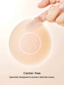 LUVLETTE Plus Reusable Not Sticky Self-Adhesive No-Show Light Nude Silicone Nipple Covers-No Glue In The Middle-Vanilla Wedding Bra - Vanilla - View 5