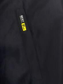 Manfinity Homme 男士棒球领单排扣休闲百搭日常长袖夹克 - 黑色 - 查看 4