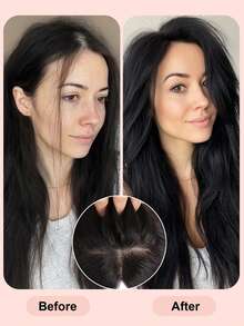 Human Hair Toppers Free Parted 10x12cm Base Hand-Wovened 100% Real Hairpieces, With Invisible Clips-In For Women, For High Hairline/Adding Volume On Top Natural Black Color - Natural Black - View 10